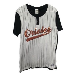 PINK Victoria's Secret Baltimore Orioles Jersey Women’s M Sequins Shirt MLB